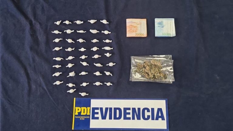 Detectives de la Brigada Antinarcóticos y Contra el Crimen Organizado de Chillán detienen a individuo por tráfico de drogas