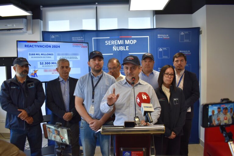 Seremi Paulo De la Fuente anuncia inversión directa del MOP por 168 mil millones de pesos y la generación de mil nuevos empleos este 2024 en Ñuble
