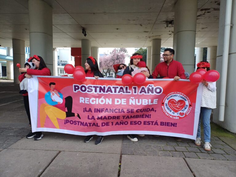 Madres y padres de Ñuble se suman a movilización nacional para extender el postnatal a un año