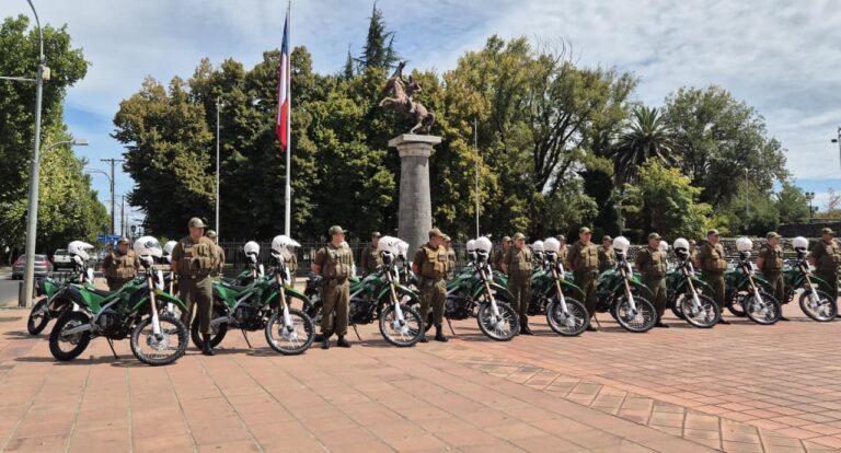 Carabineros refuerza su capacidad operativa en Ñuble con la incorporación de 18 motos todo terreno